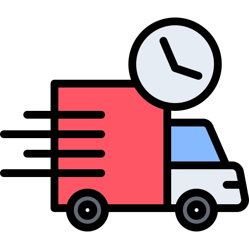 Camion avec une horloge à l'arrière