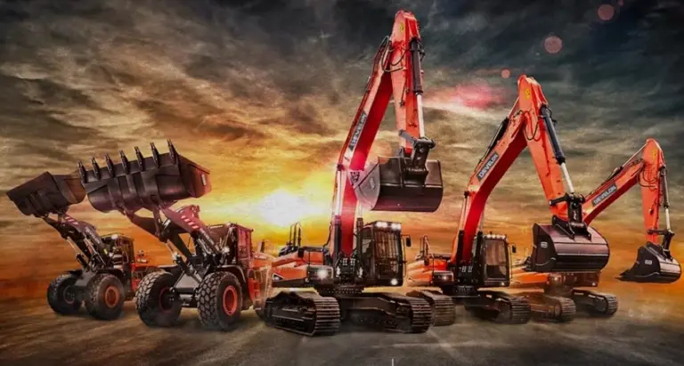 Excavatrices alignées dans un désert de nos métiers.