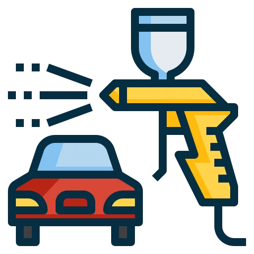 Une machine propulse du liquide sur une voiture